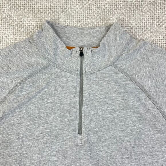 Carhartt 1/4 Zip T-Shirt Men's Medium Relaxed Fit Long Sleeve Gray - Picture 2 of 7